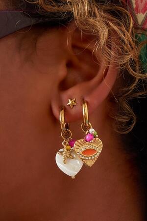 Boucles d'oreilles coeur pendantes Acier inoxydable h5 Image3